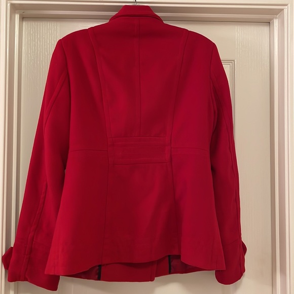 Forever 21 Red Double Breasted Pea Coat - Picture 2 of 8